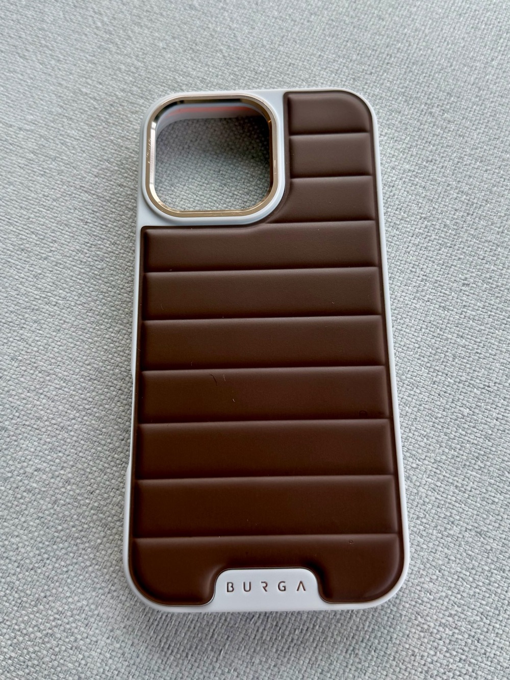 Burga Brown Quilted Puffy iPhone 16 Pro Max MagSafe Case
